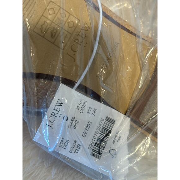 J Crew Woven Slip On Bit Mules 7 Tan Gold NWT Loafers Flats CG120 J.Crew Prep - Picture 4 of 5